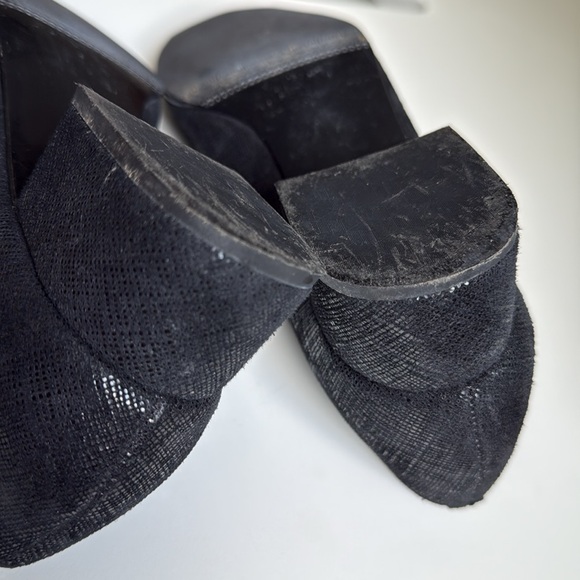 California Magdesians Womens Black Leather Square Toe Block Heel Pumps Size 8 - Picture 12 of 13